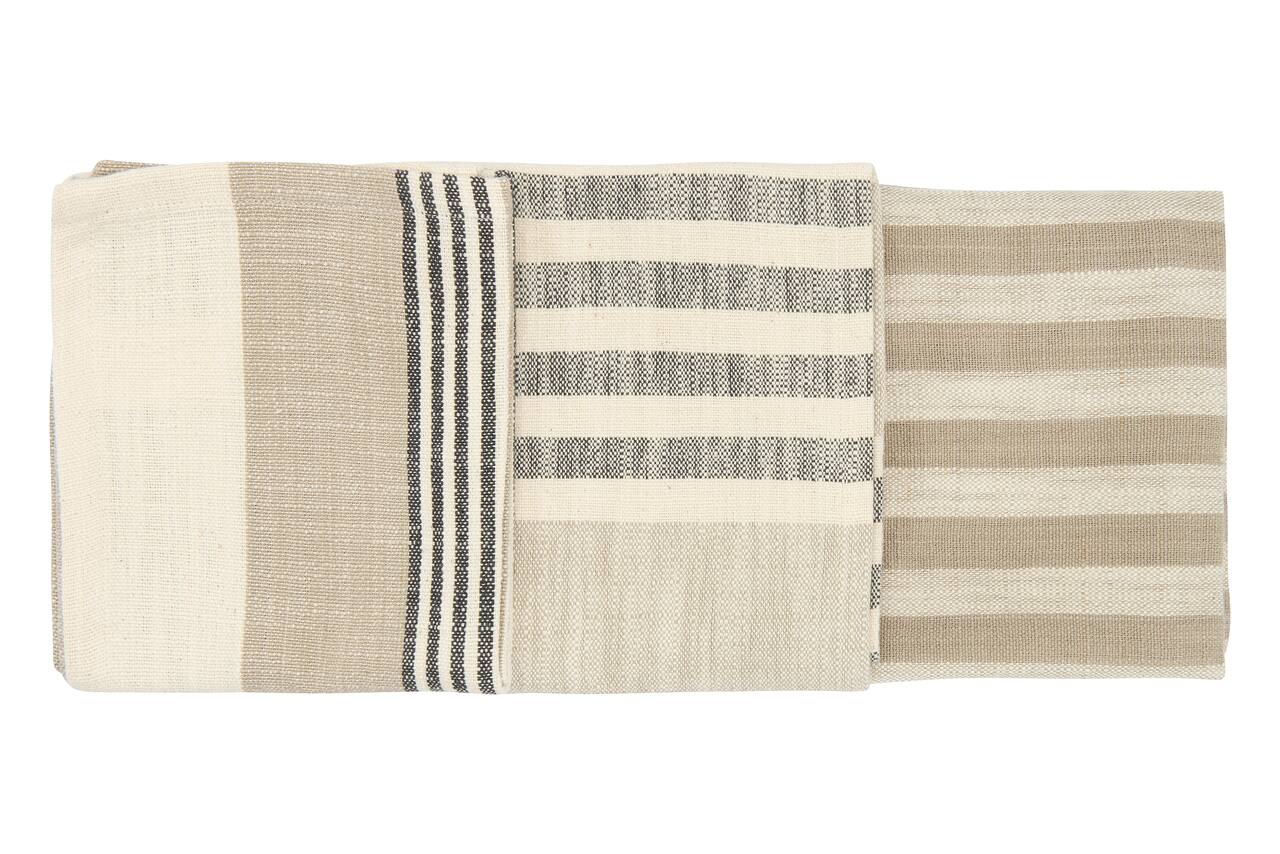 Hello Honey® Tan & Gray Striped Cotton Tea Towel Set